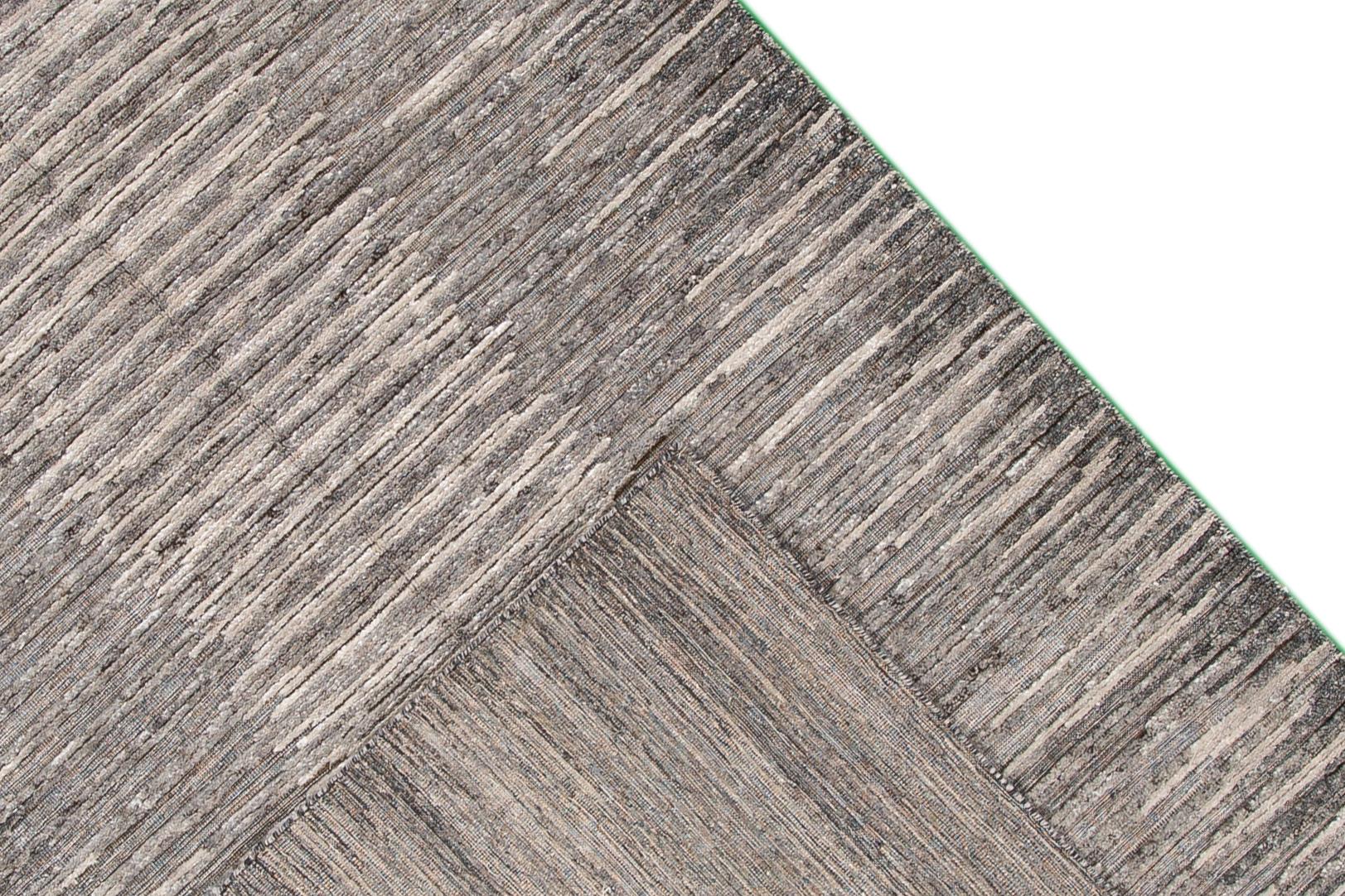 Moderner indischer Silberteppich der Übergangszeit im Zustand „Hervorragend“ im Angebot in Norwalk, CT