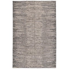 Tapis indien argenté de style transitionnel