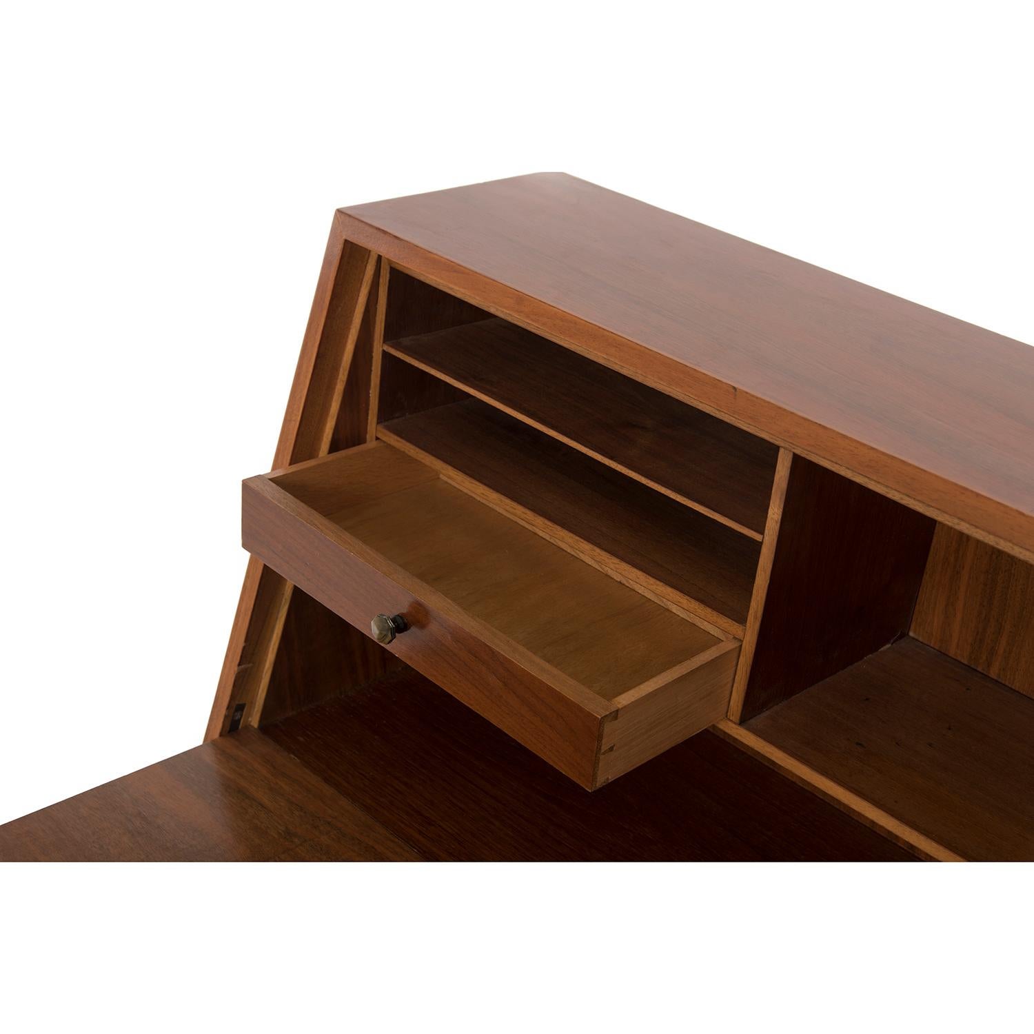 Transitional Modern Scandinavian Cuban Mahogany Secretary In Excellent Condition In Minneapolis, MN