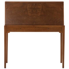 Transitional Modern Scandinavian Cuban Mahogany Secretary