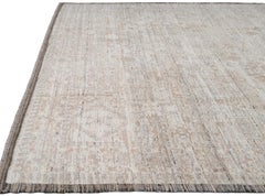 Transitional Neutral Tonal Wool Rug 8'5''x9'6''