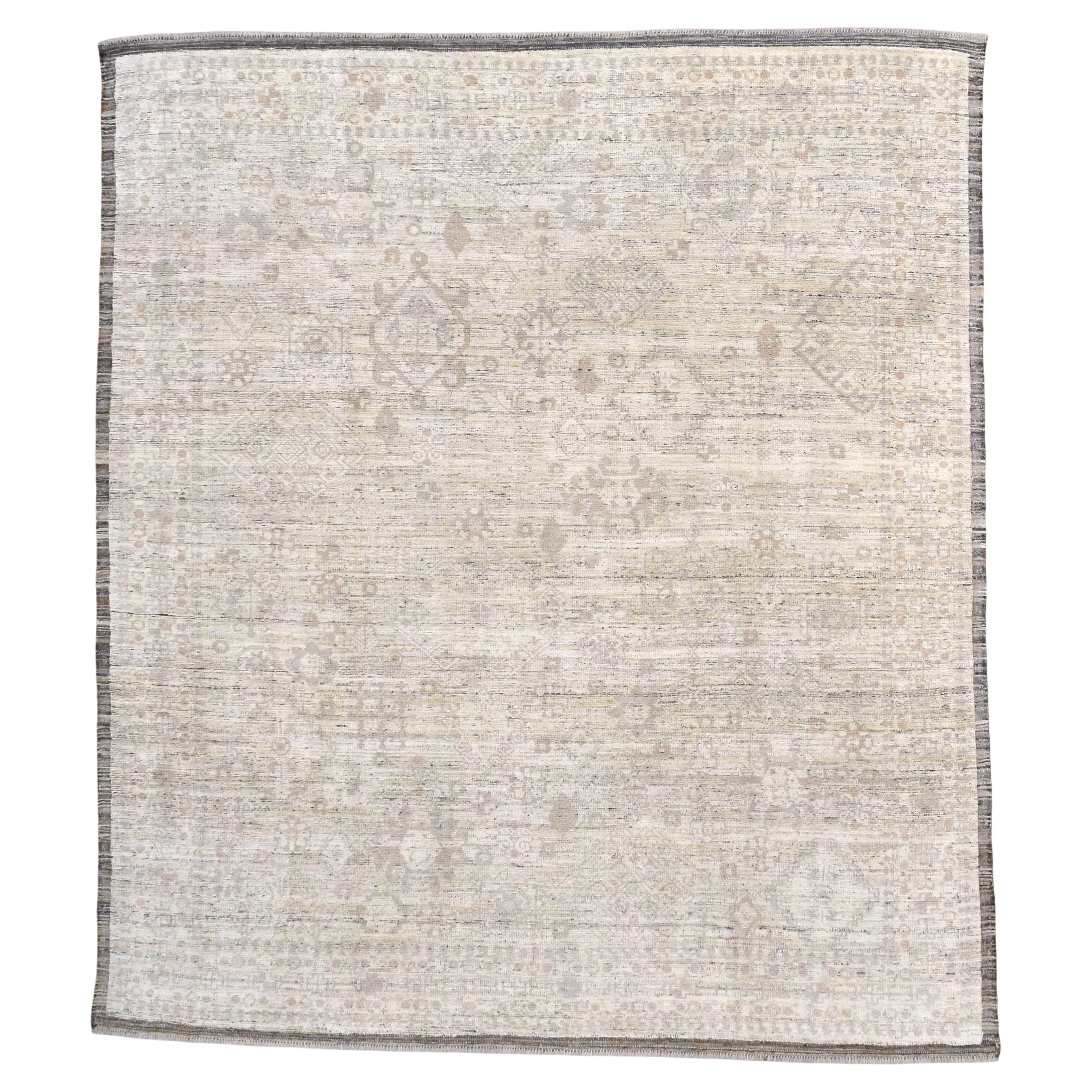 Transitional Neutral Tonal Wollteppich 8'5''x9'6''