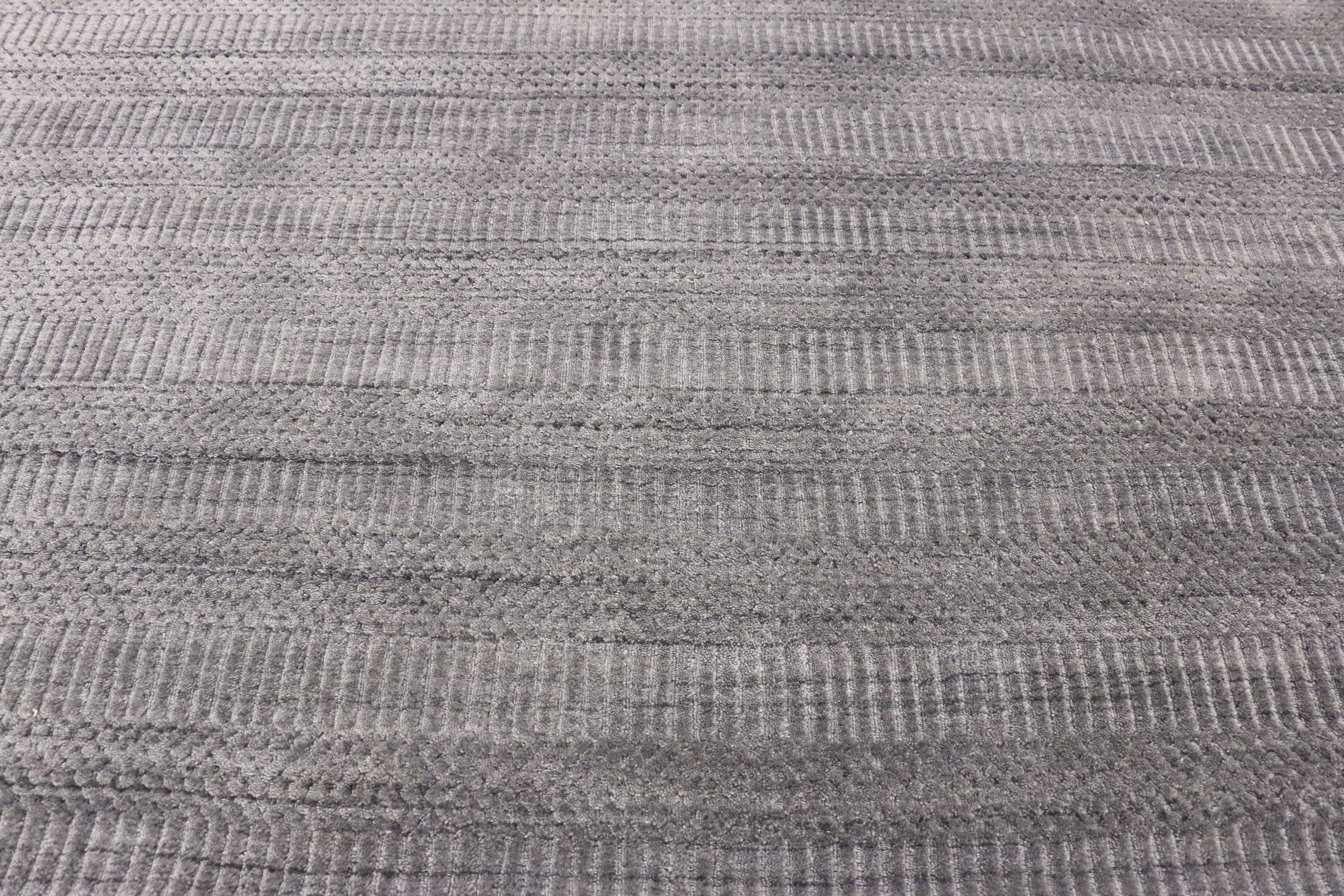 Transitional Nordic Gray Area Rug with Modern Scandinavian Style (Indisch)