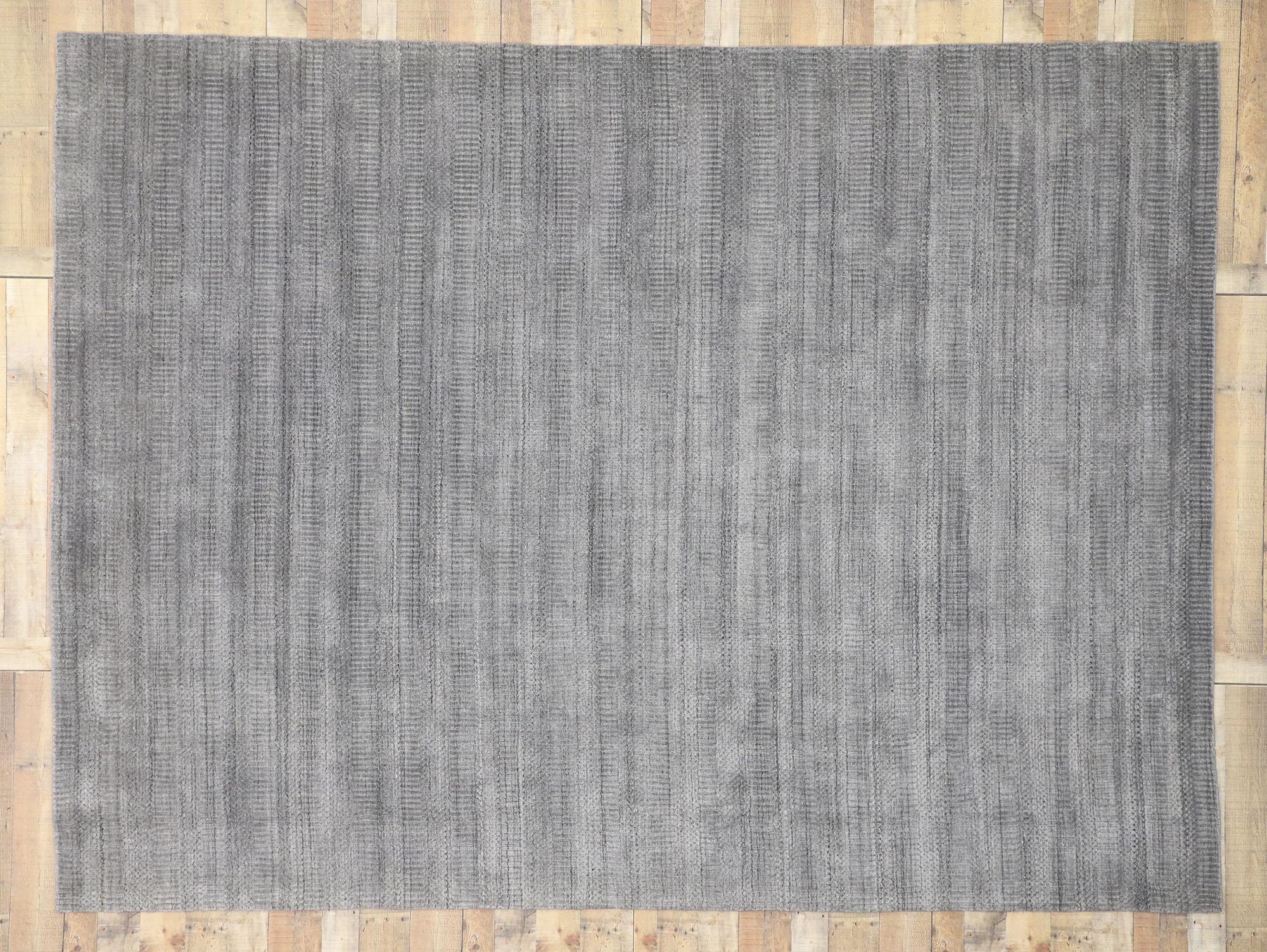 New Transitional Gray Area Rug with Modern Scandinavian Danish Style  In New Condition For Sale In Dallas, TX