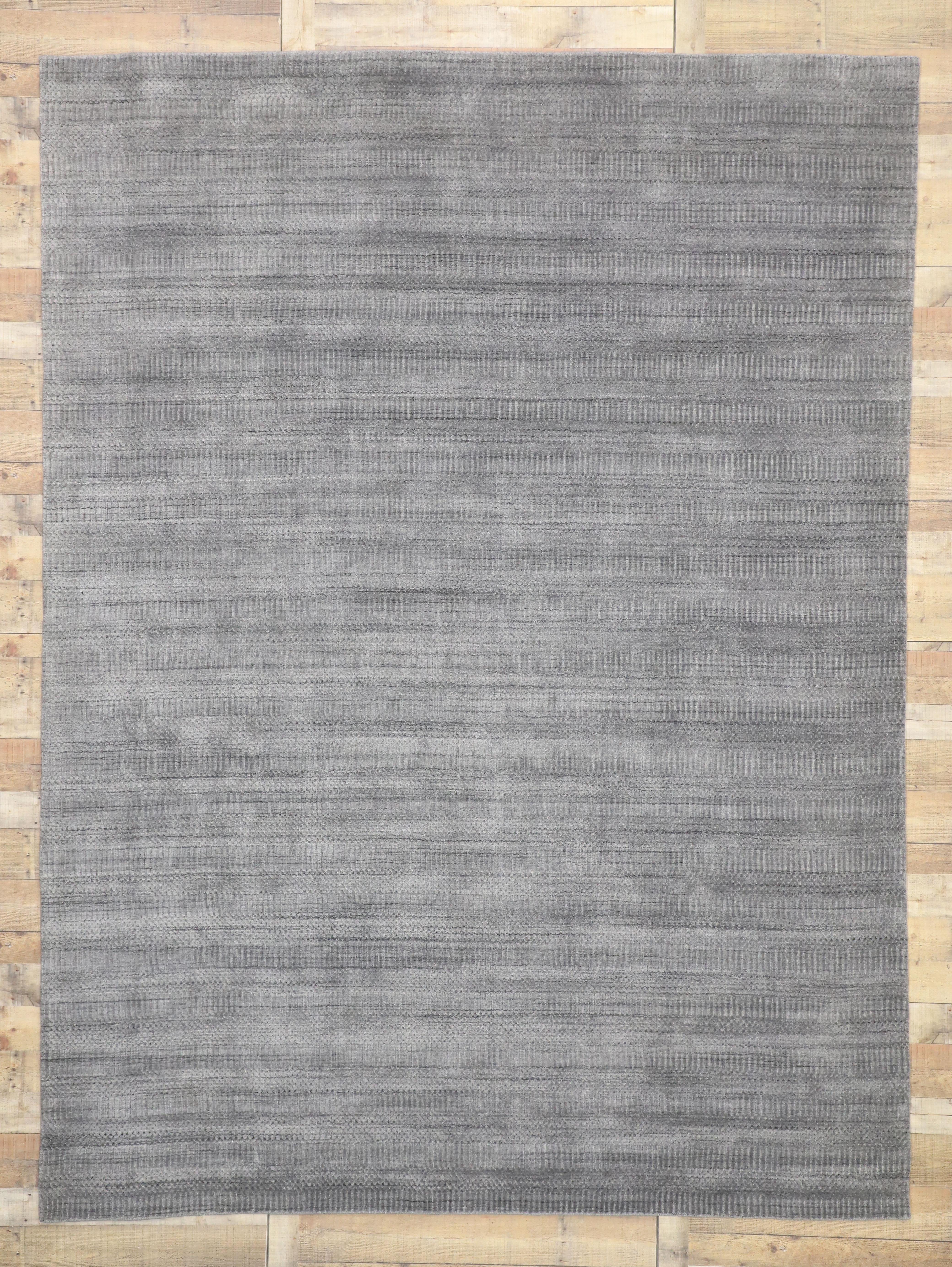 Contemporary New Transitional Gray Area Rug with Modern Scandinavian Danish Style  For Sale