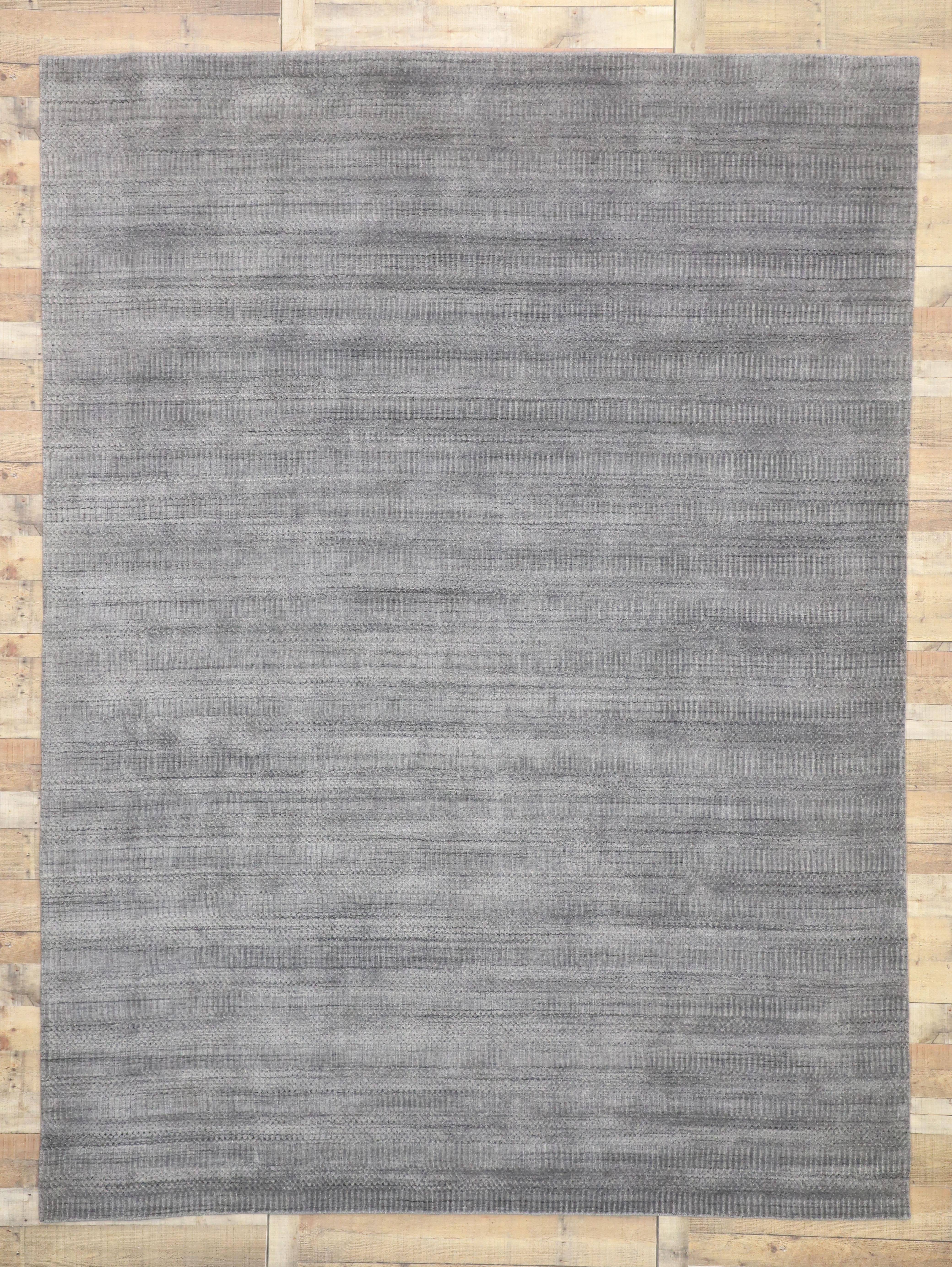 Contemporary New Transitional Gray Area Rug with Modern Scandinavian Danish Style For Sale