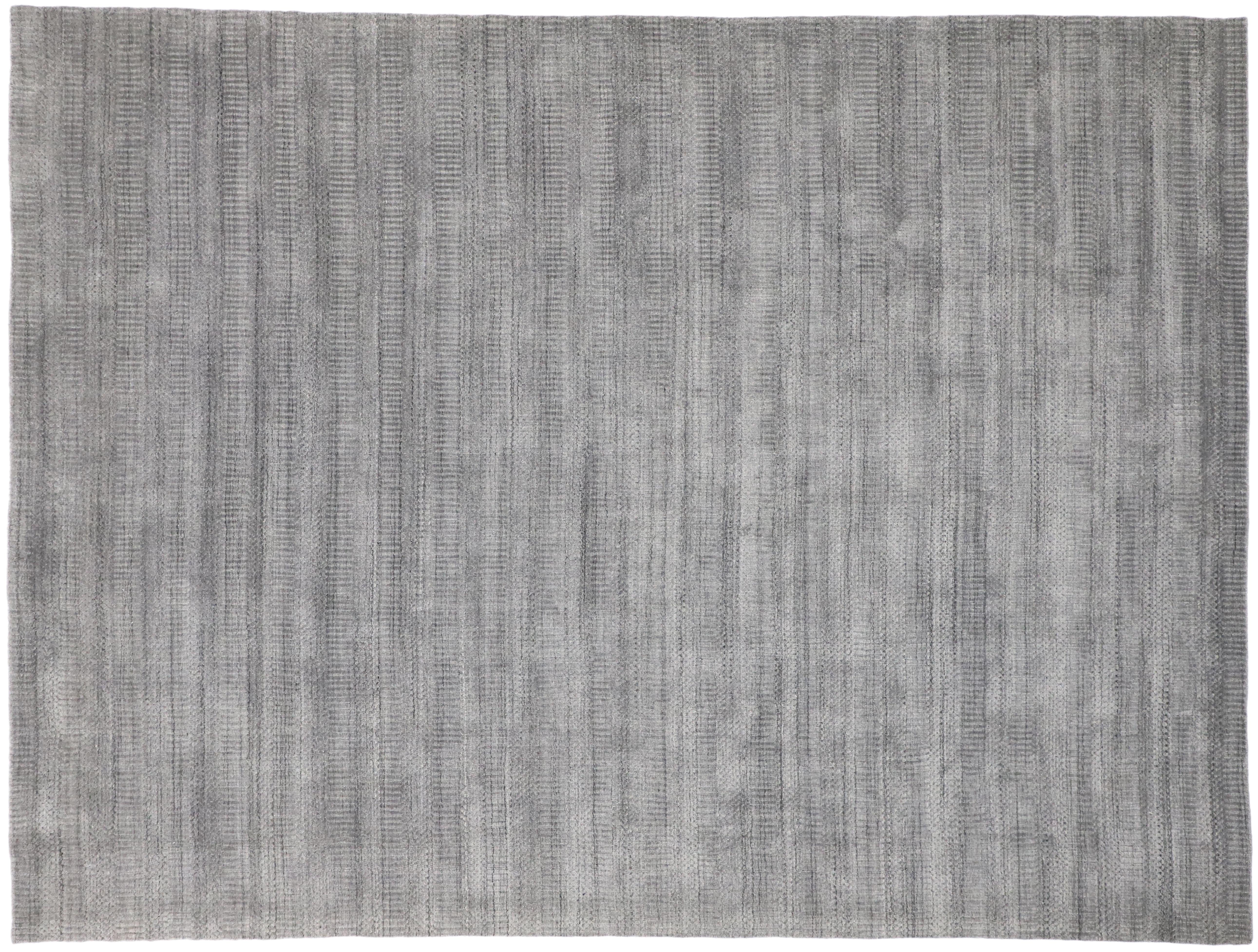 Wool New Transitional Gray Area Rug with Modern Scandinavian Danish Style  For Sale
