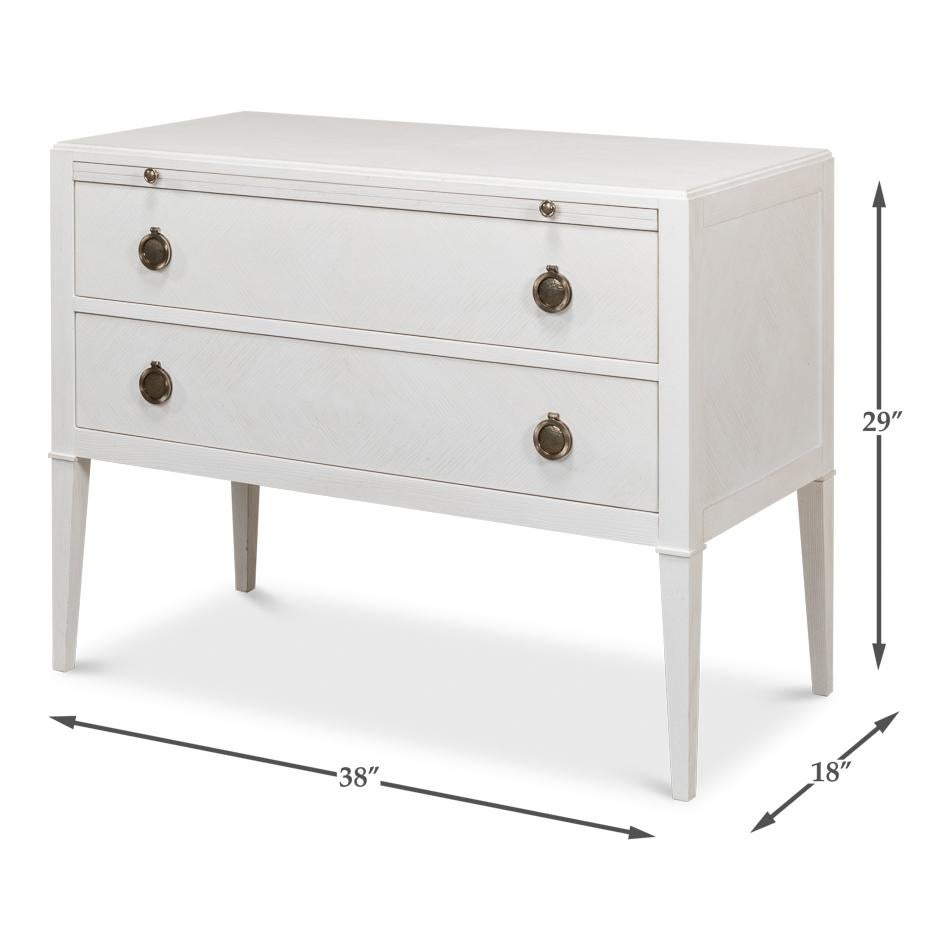 Transitional Painted Oak Dresser, Working White For Sale 2
