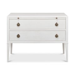 Commode transitionnelle en chêne peint, blanc en état de marche