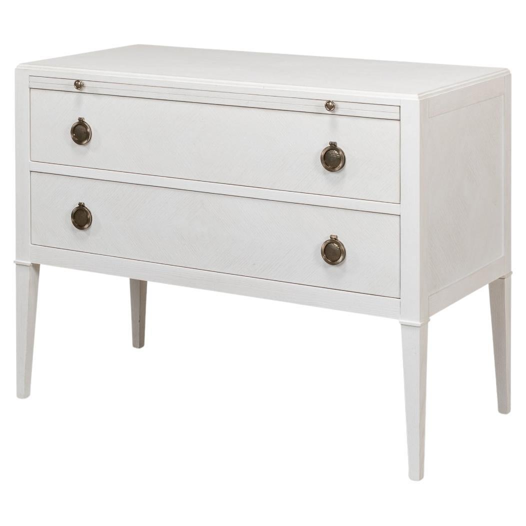 Transitional Painted Oak Dresser, Working White For Sale