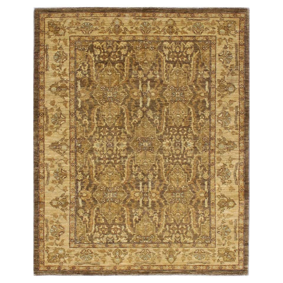 Traditional Pakistani Brown Square Rug For Sale at 1stDibs