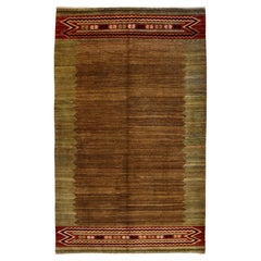 Greene & Greene Greene & Greene, Brown, Wool Transitional Persian Qashqai Tribal Rug, 4' x 6'
