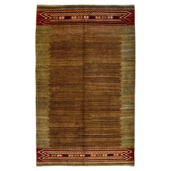 Tapis tribal persan Qashqai transitionnel noué à la main, 4' x 6'