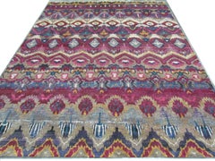 Tappeto di transizione rosa beige oro annodato a mano in seta naturale ecologica