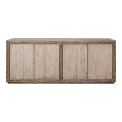 Transitional Reclaimed Pine Sideboard, 90" - Soft Grey Two-Tone