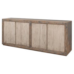 Transitional Reclaimed Pine Sideboard, 90" - Soft Grey Two-Tone