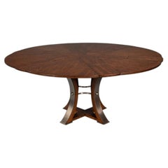 Transitional Round Dining Table, Medium Warm Brown Oak