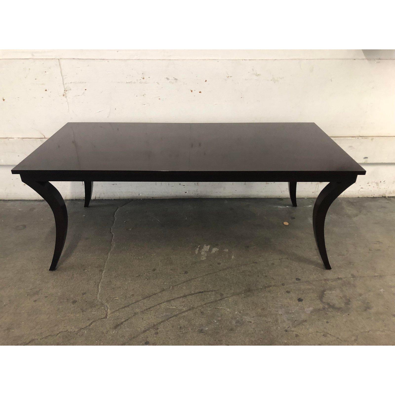 Transitional Sabre Leg Dining Table For Sale 4