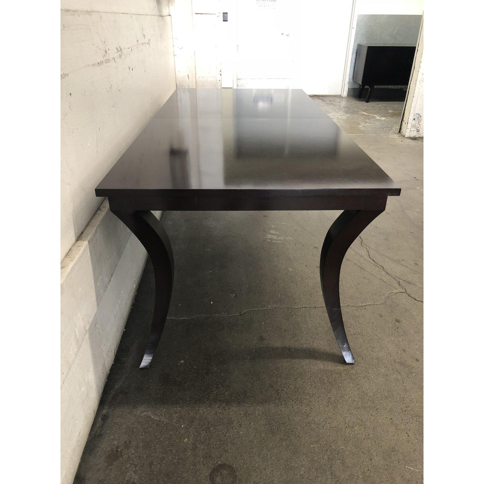 American Transitional Sabre Leg Dining Table For Sale