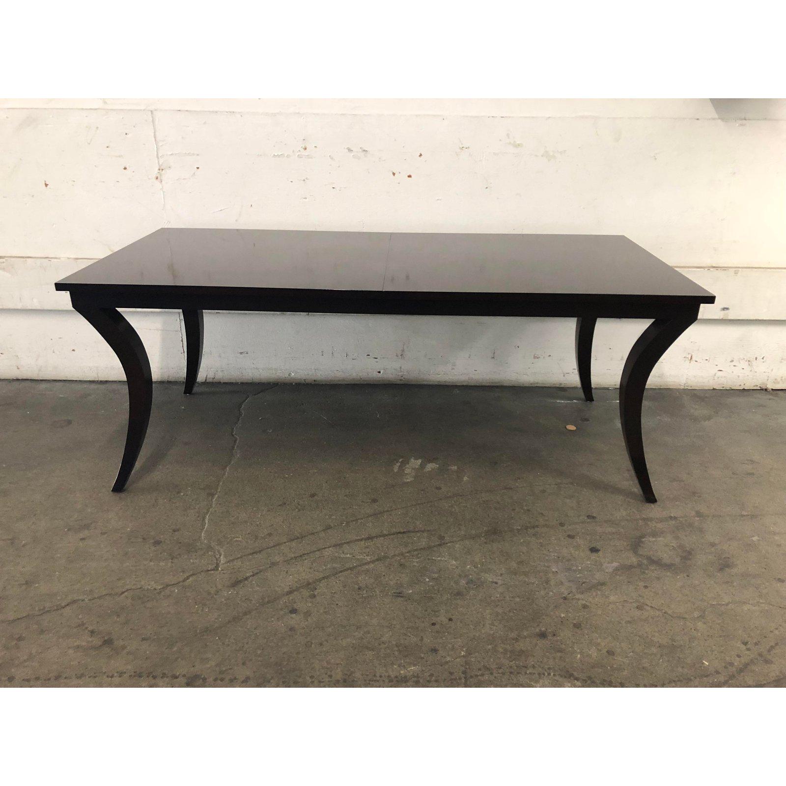 Wood Transitional Sabre Leg Dining Table For Sale
