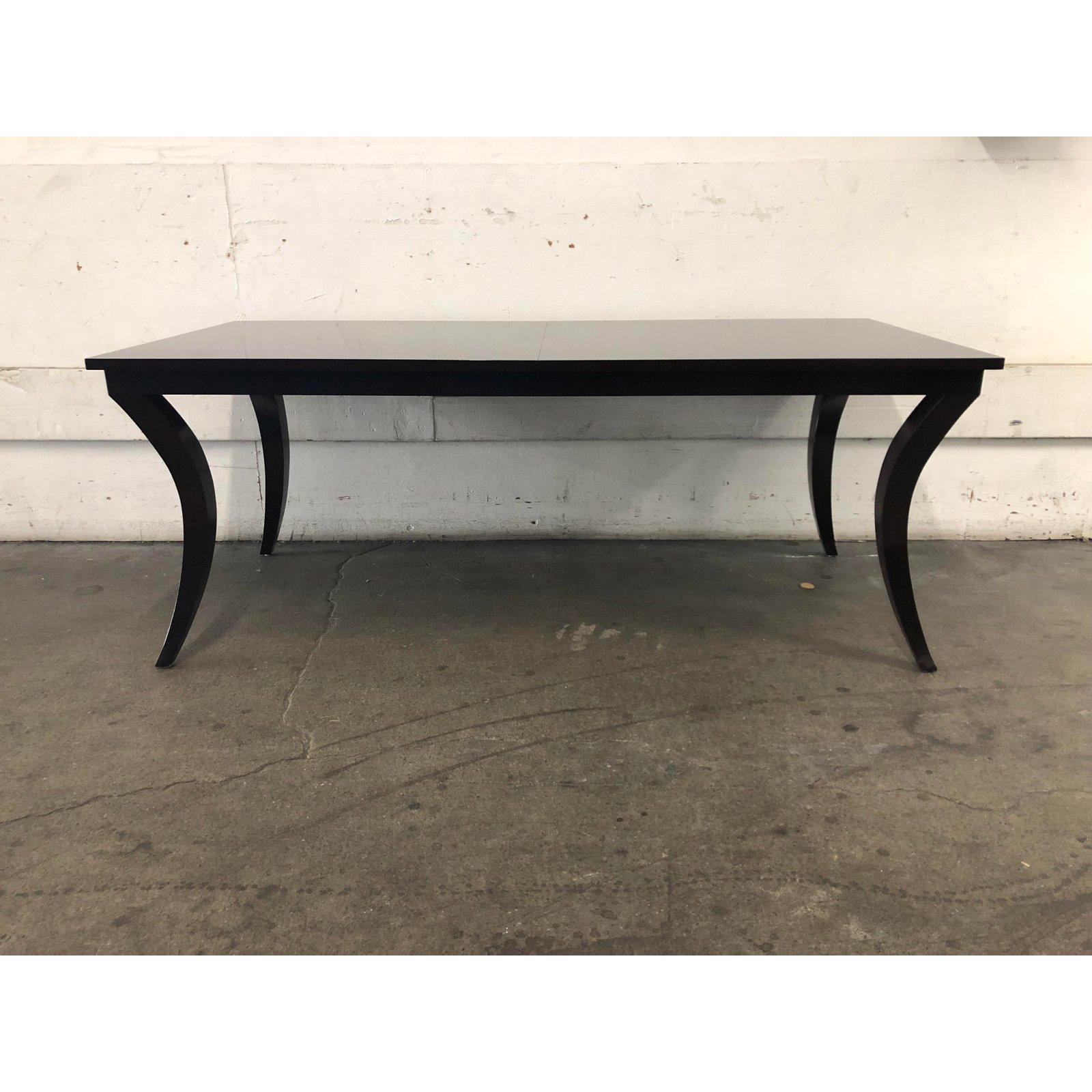 Transitional Sabre Leg Dining Table For Sale 1