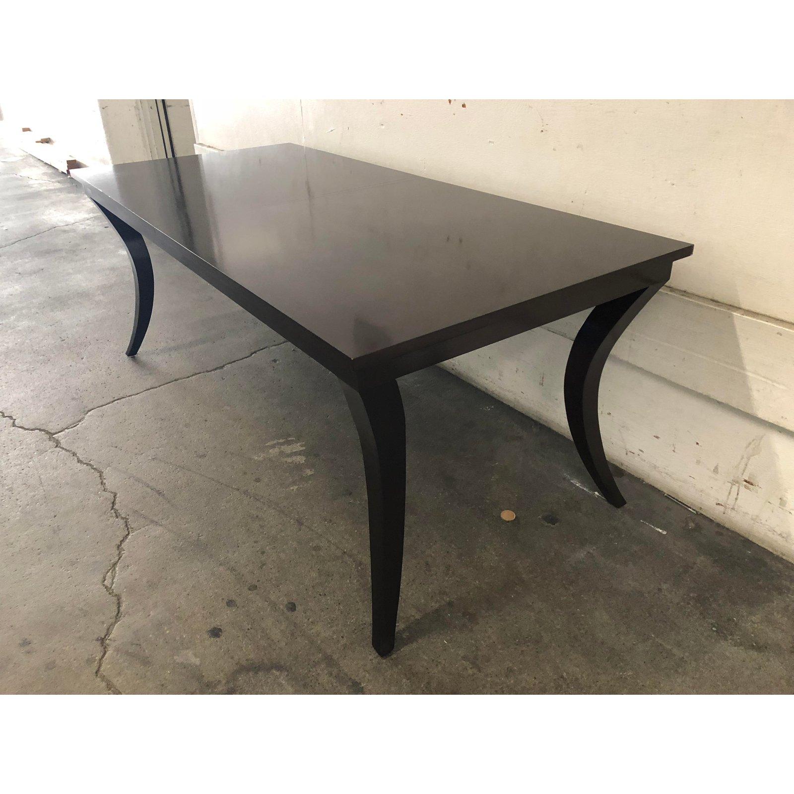Transitional Sabre Leg Dining Table For Sale 2