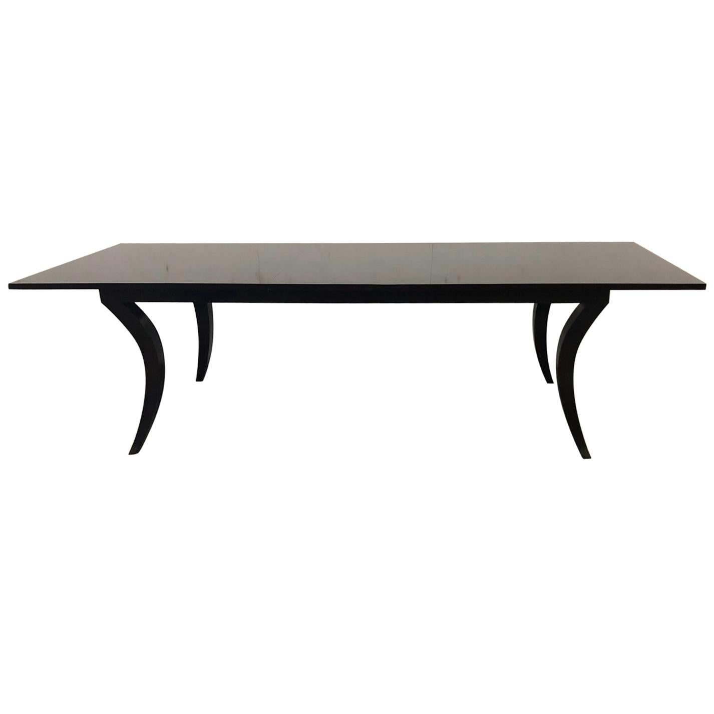 Transitional Sabre Leg Dining Table For Sale