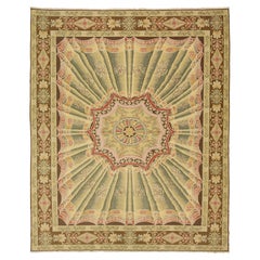 Transitional Savonnerie Handmade Wool Rug With Spanish Design
