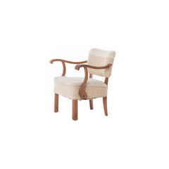 Transitional Scandinavian Modern Curly Armed Lounge Chair