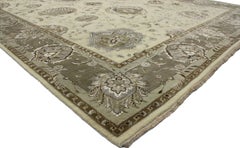 Transitional Style Area Rug with Oushak Design and Neutral Colors