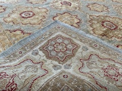 Transitional Style Gold, Blue, and Red Area Rug 6x9