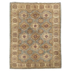 Transitional Style Gold, Blue, and Red Area Rug 6x9