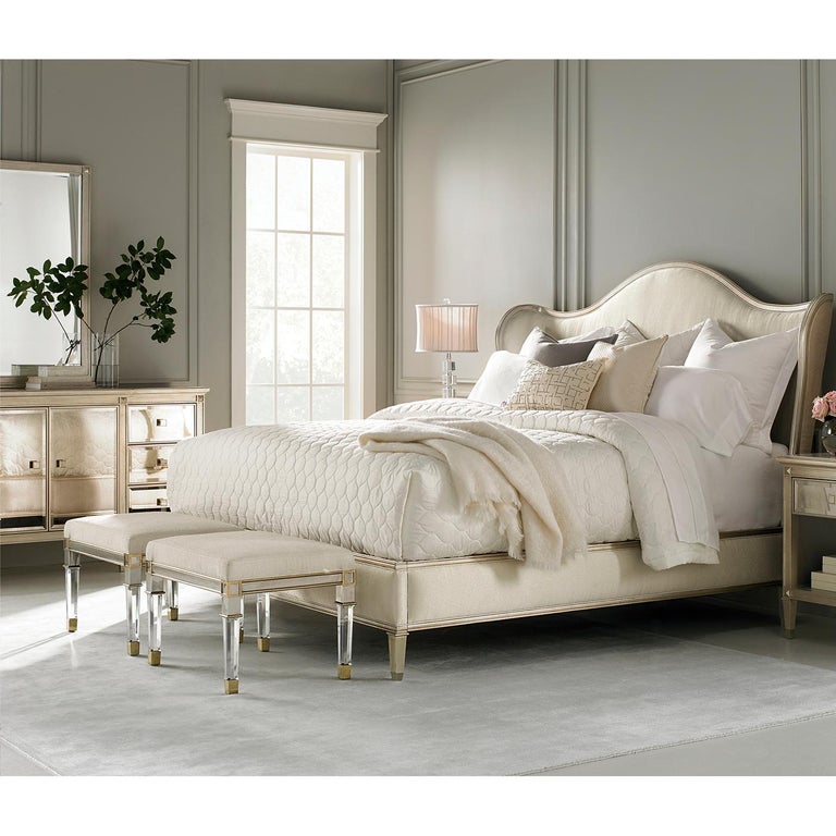 Transitional Style Upholstered King Bed For Sale at 1stDibs