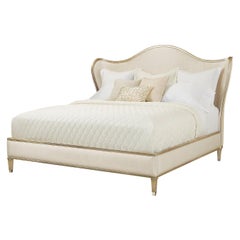 Transitional Style Upholstered King Bed