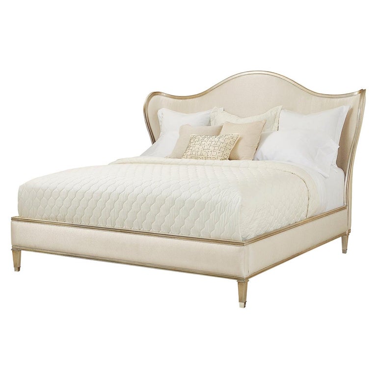 Transitional Style Upholstered King Bed For Sale at 1stDibs