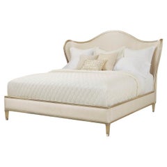 Transitional Style Upholstered Queen Bett