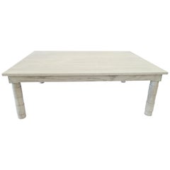 Transitional Turned Leg Coffee Table in Gray Oak by Martin and Brockett Gray