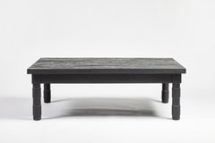 Transitional Turned Leg Jenks Coffee Table Ebony on Oak by Martin and Brockett
