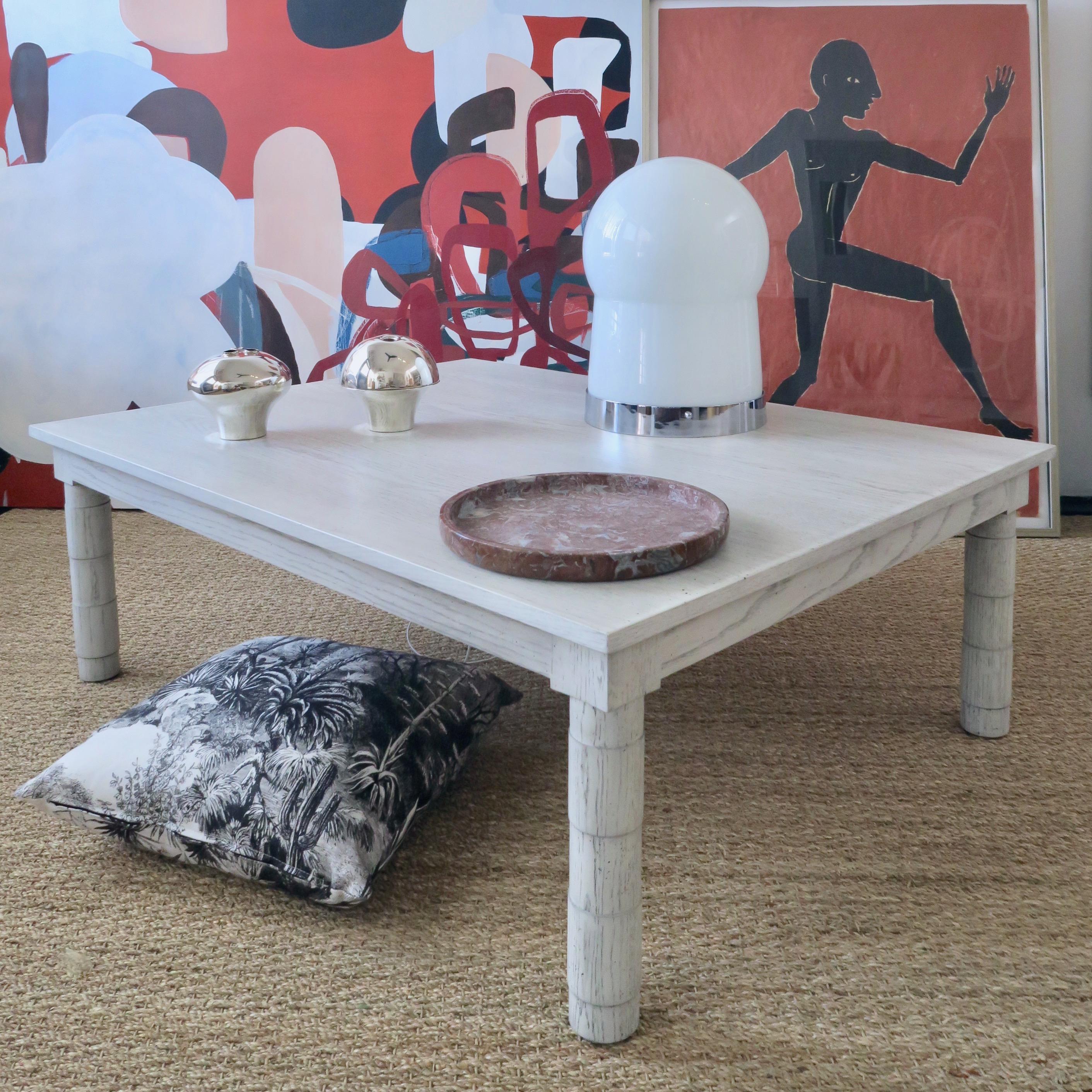 Transitional Turned Leg Jenks Coffee Table Ebony on Oak by Martin and Brockett For Sale 6