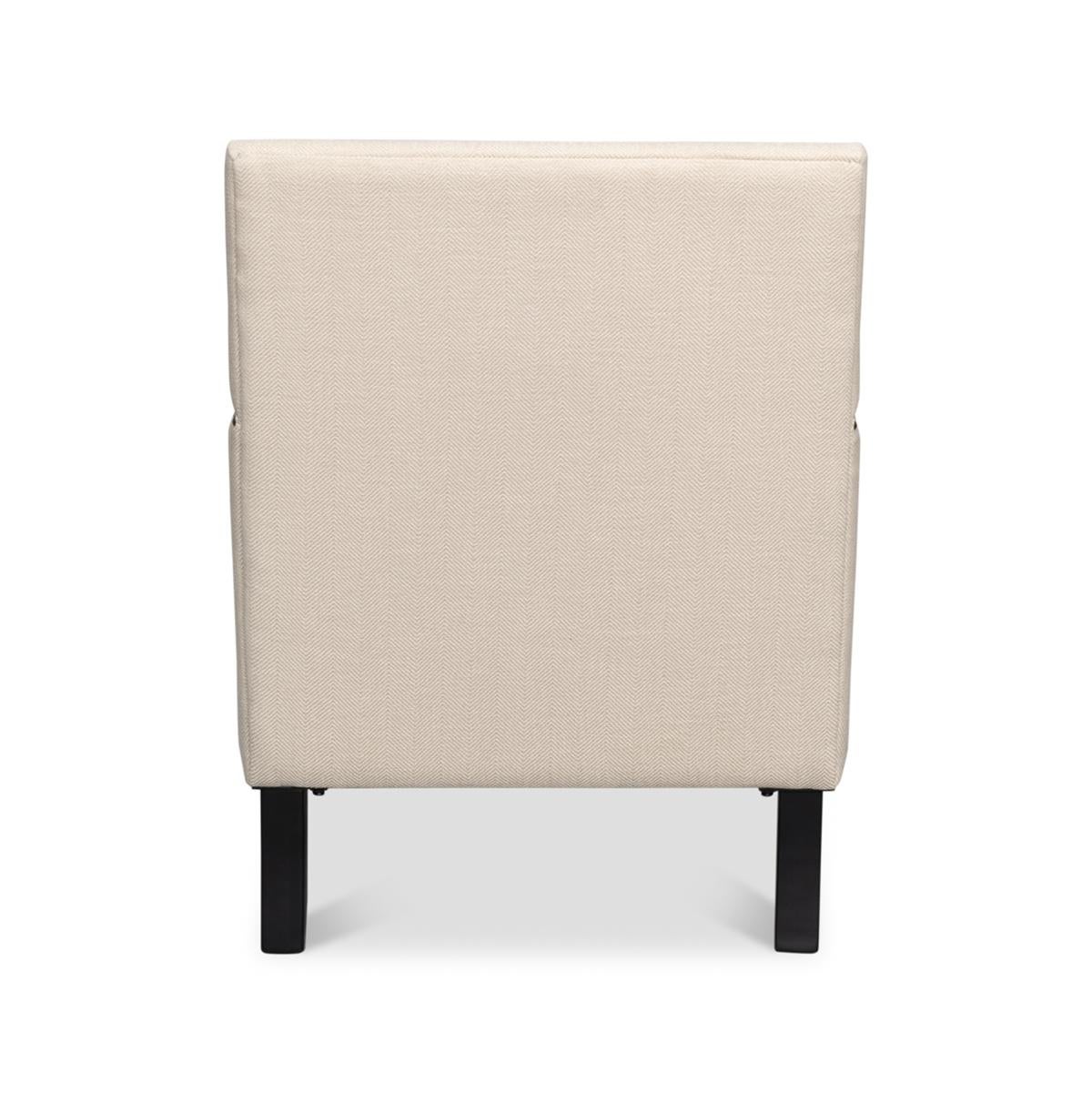 Asian Transitional Upholstered Armchair For Sale