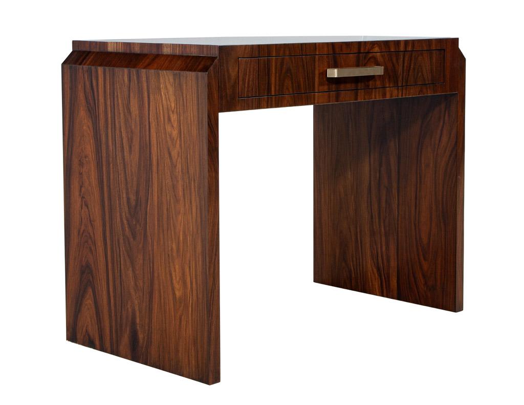 Contemporary Transitional Walnut Vanity Console Table For Sale