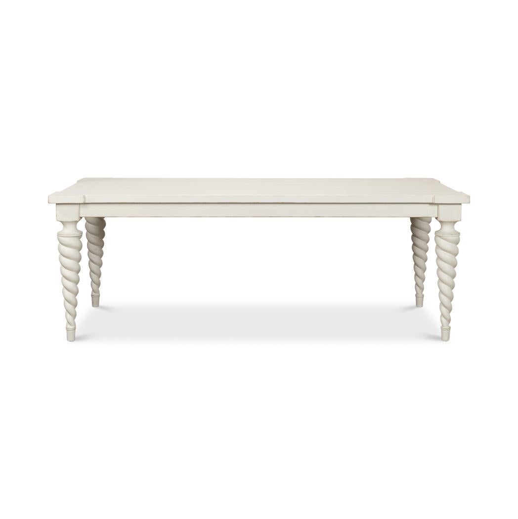 This table is a stunning blend of eco-conscious craftsmanship and sophisticated style, measuring an ample 85