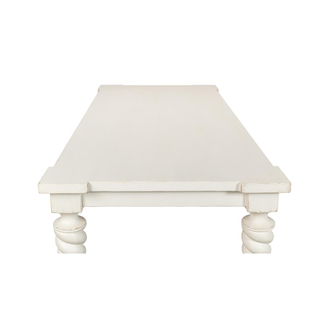 Transitional White Dining Table For Sale 1