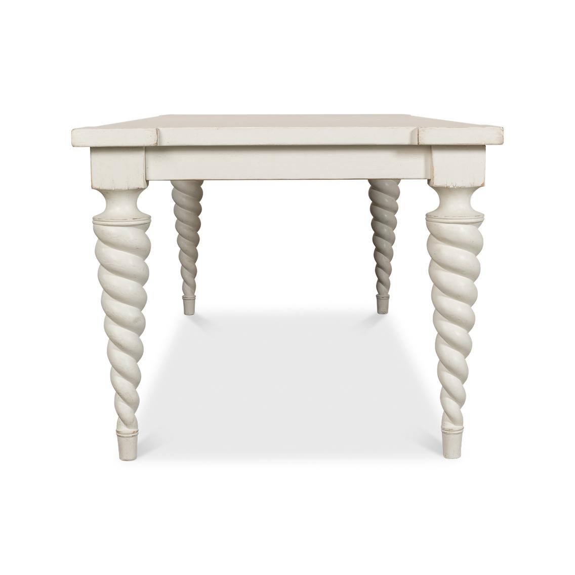 Transitional White Dining Table For Sale 2