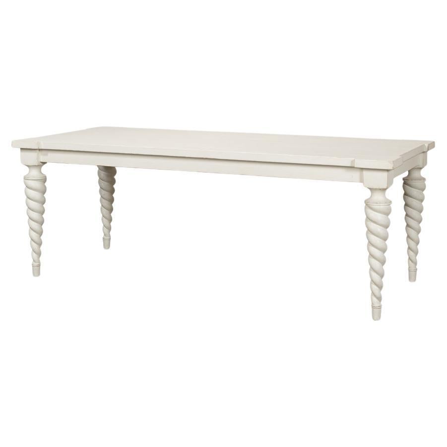 Transitional White Dining Table For Sale