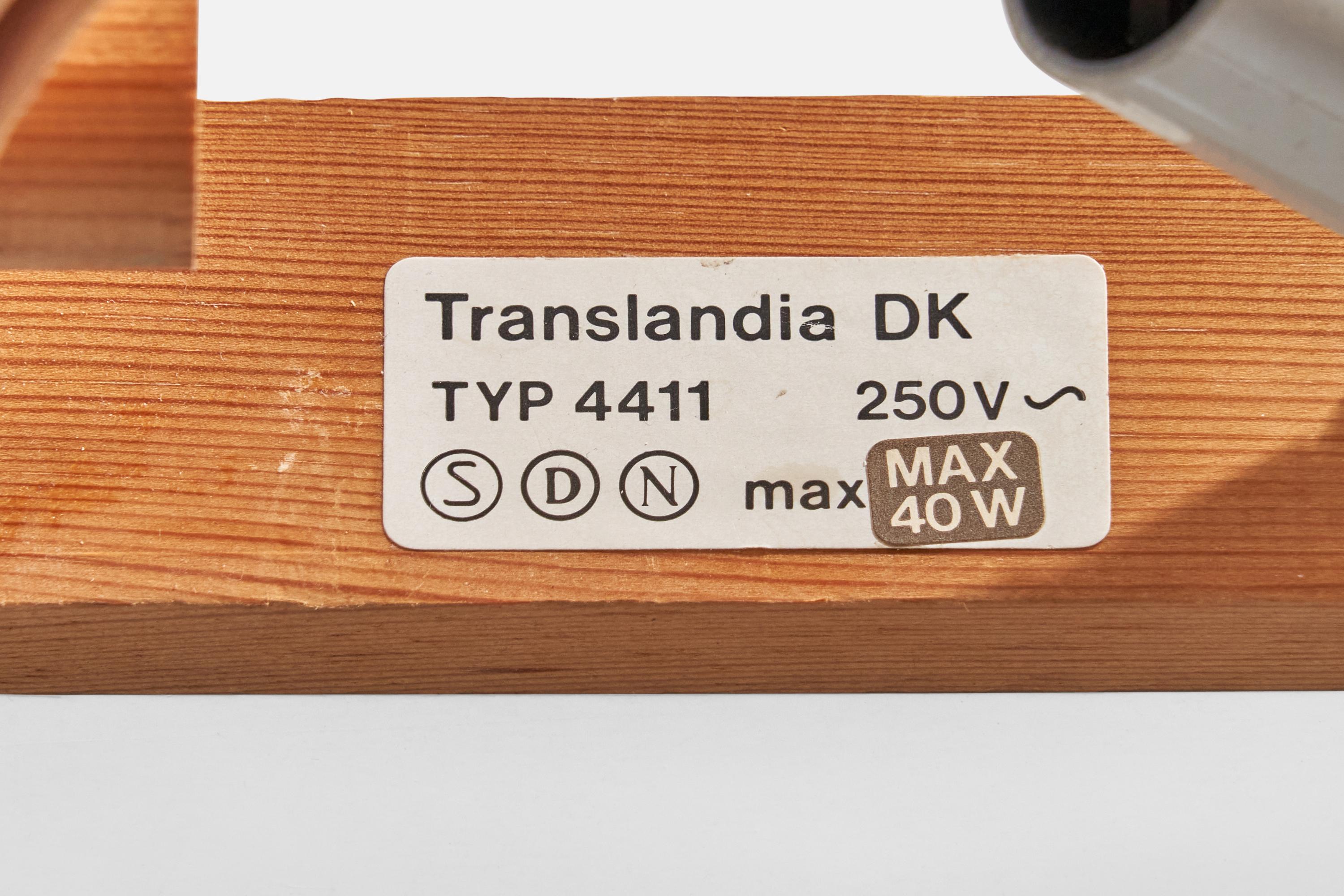 Translandia, Wall Lights, Pine, Denmark, 1970s In Good Condition For Sale In High Point, NC