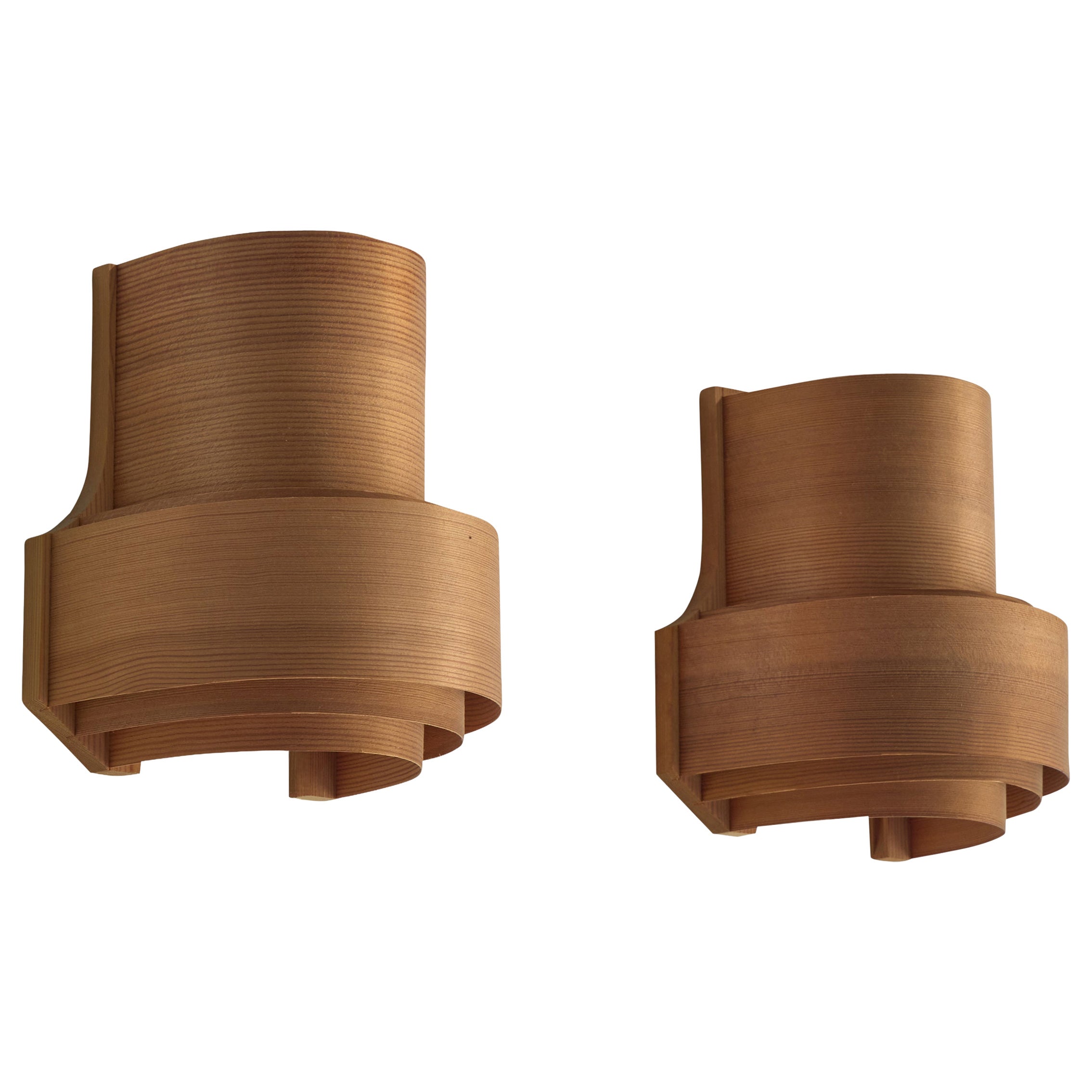 Translandia, Wall Lights, Pine, Denmark, 1970s