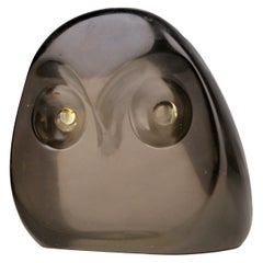 Transluzente Eule-Skulptur/Briefbeschwerer aus Acryl/Lucit von Aldemir Martins, Brasilien