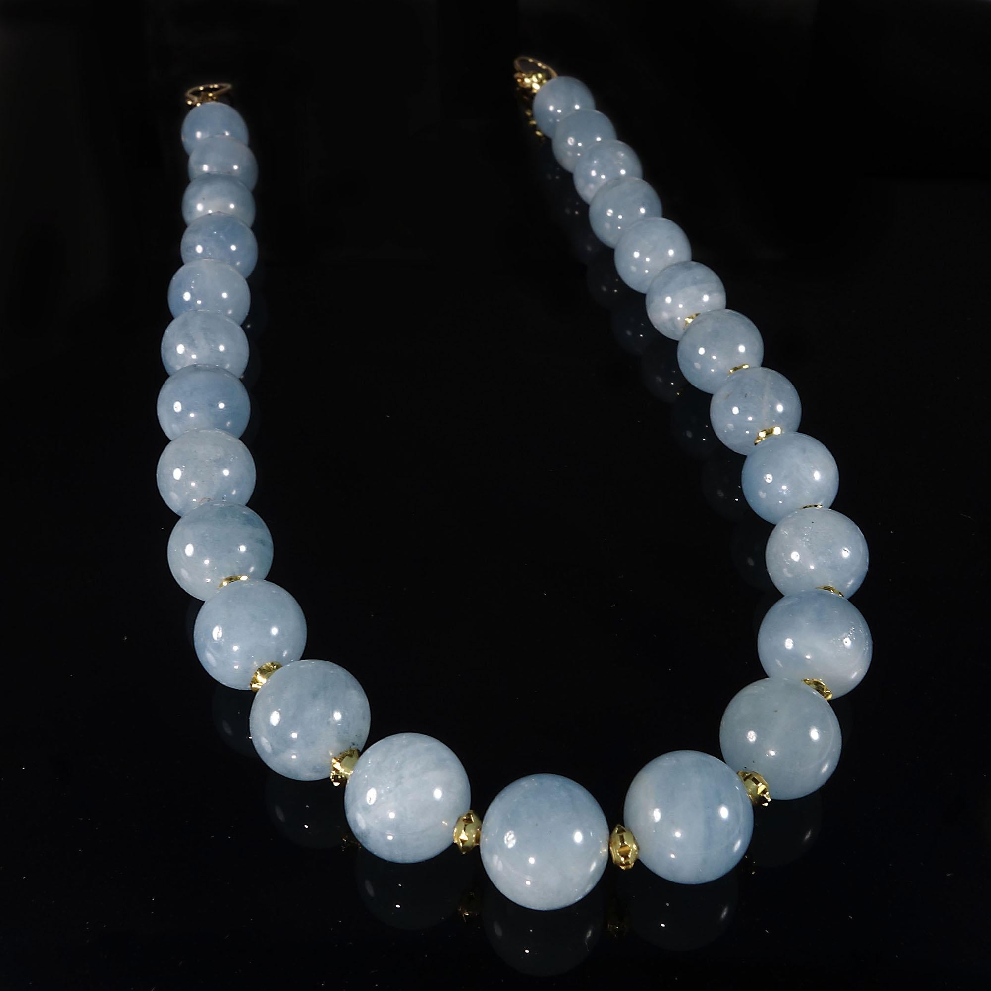 Gemjunky Translucent Aquamarine Choker Necklace with Gold Accents 4