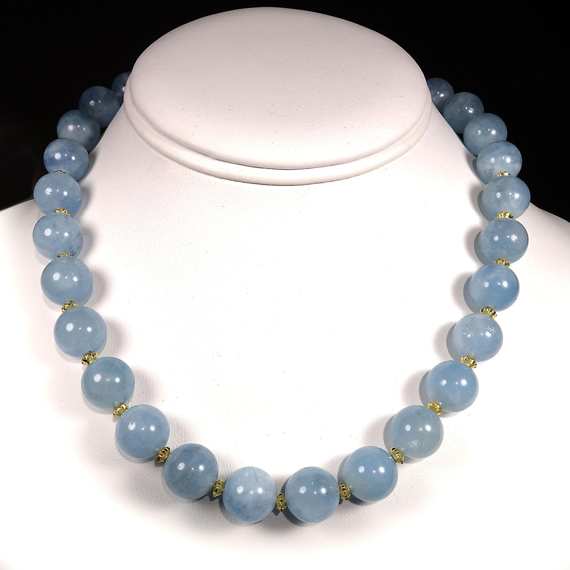 Gemjunky Translucent Aquamarine Choker Necklace with Gold Accents 5